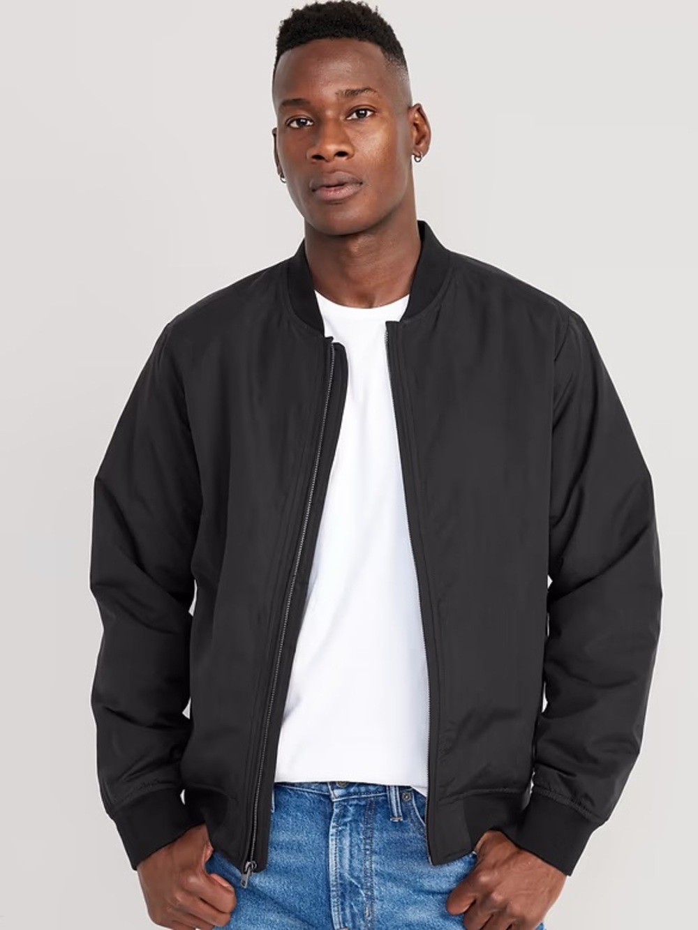 GAP Men’s Black Water Resistant Windproof Bomber Jacket